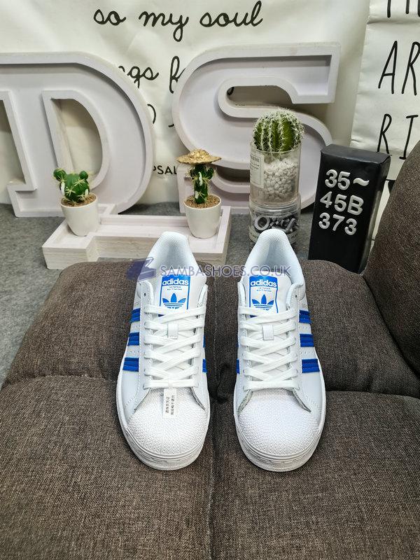 Adidas Superstar "White True Blue" - Cloud White/True Blue-Gold Metallic - H68093 Classic Originals Shoes