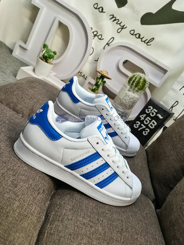 Adidas Superstar "White True Blue" - Cloud White/True Blue-Gold Metallic - H68093 Classic Originals Shoes