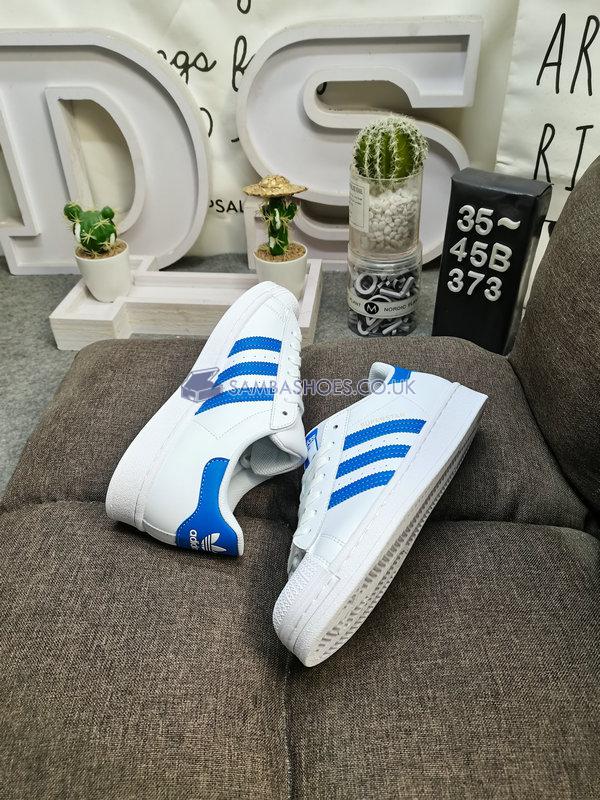 Adidas Superstar "White True Blue" - Cloud White/True Blue-Gold Metallic - H68093 Classic Originals Shoes