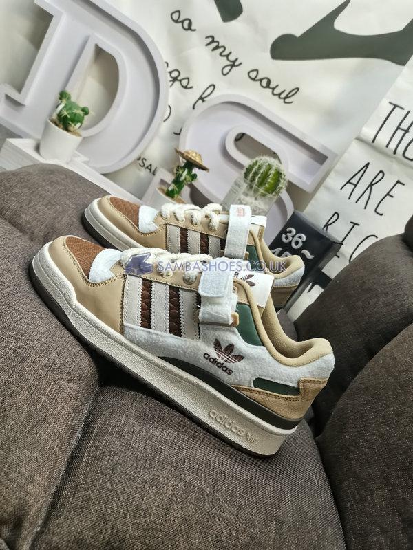 Adidas Forum Low "Snowflakes & Acorns" - Wild Brown/Off White/Linen Khaki - IF3884 Classic Originals Shoes