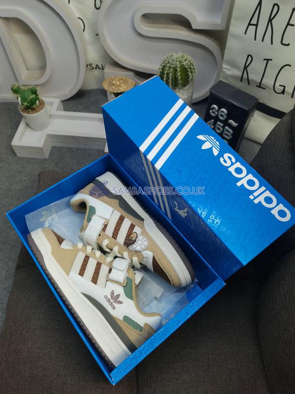 Adidas Forum Low "Snowflakes & Acorns" - Wild Brown/Off White/Linen Khaki - IF3884 Classic Originals Shoes