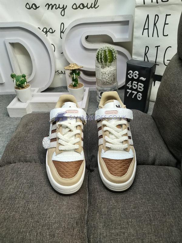 Adidas Forum Low "Snowflakes & Acorns" - Wild Brown/Off White/Linen Khaki - IF3884 Classic Originals Shoes