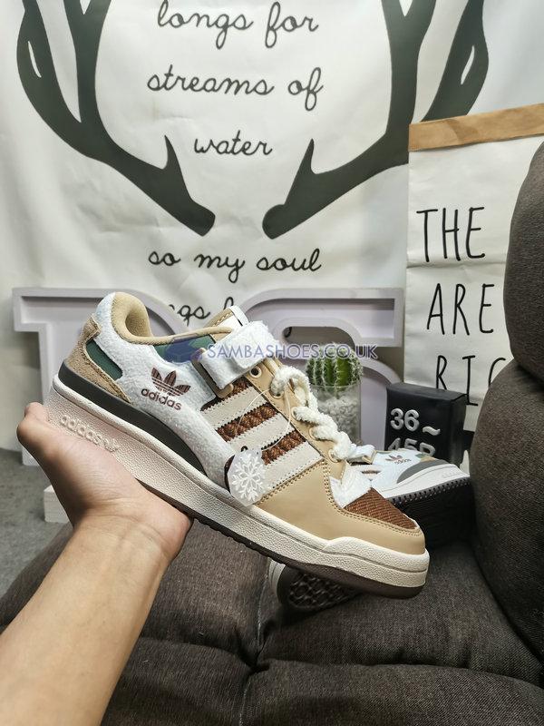 Adidas Forum Low "Snowflakes & Acorns" - Wild Brown/Off White/Linen Khaki - IF3884 Classic Originals Shoes