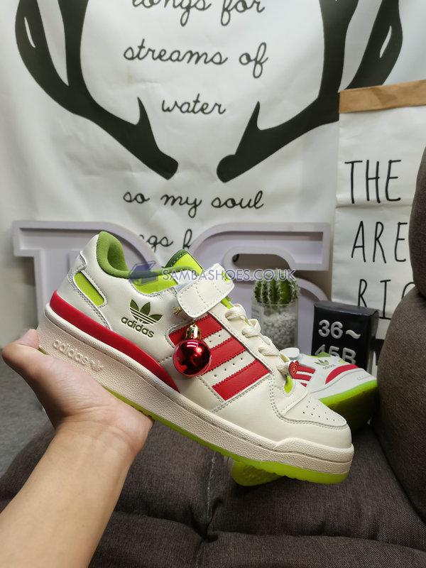 Dr. Seuss x Adidas Forum Low "The Grinch - Cream White" - Cream White/Collegiate Red/Solar Slime - ID3512 Classic Originals Shoes