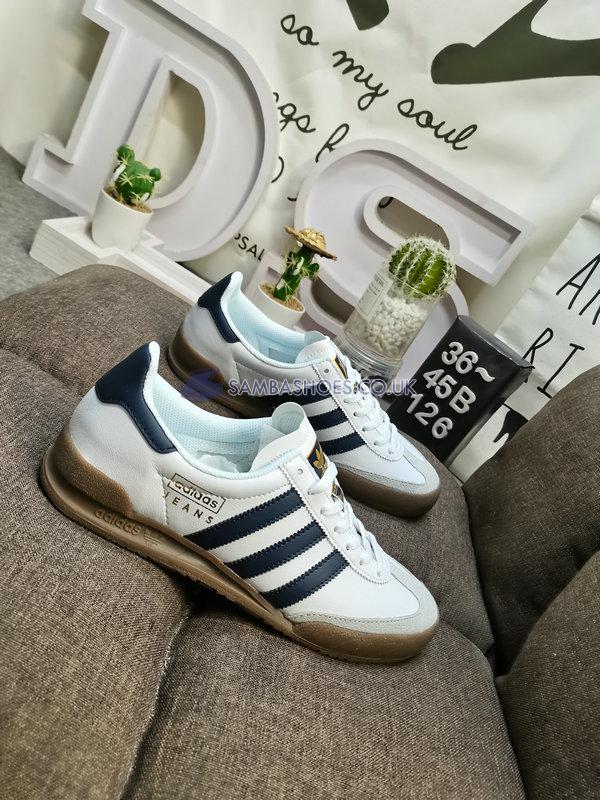 Adidas Jeans "White Navy Gum" - Cloud White/Collegiate Navy/Gum - FW6207 Classic Originals Shoes