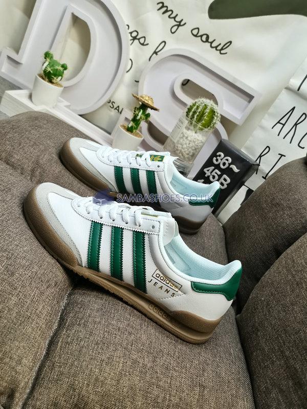 Adidas Jeans "White Green Gum" - Cloud White/Collegiate Green/Gum - GX4990 Classic Originals Shoes