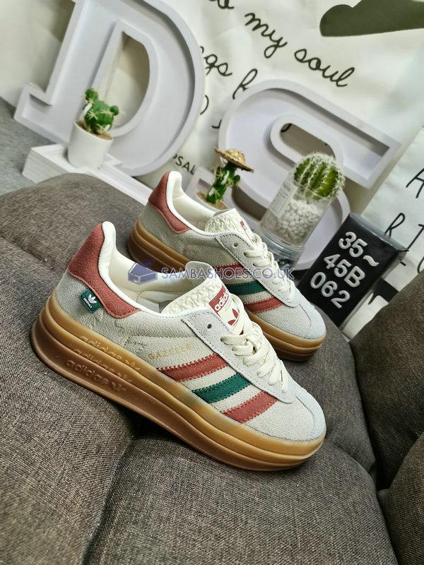 Adidas Gazelle Bold "Maple Leaf" - Cream White/Wild Sepia/Collegiate Green - IG3685 Classic Originals Shoes