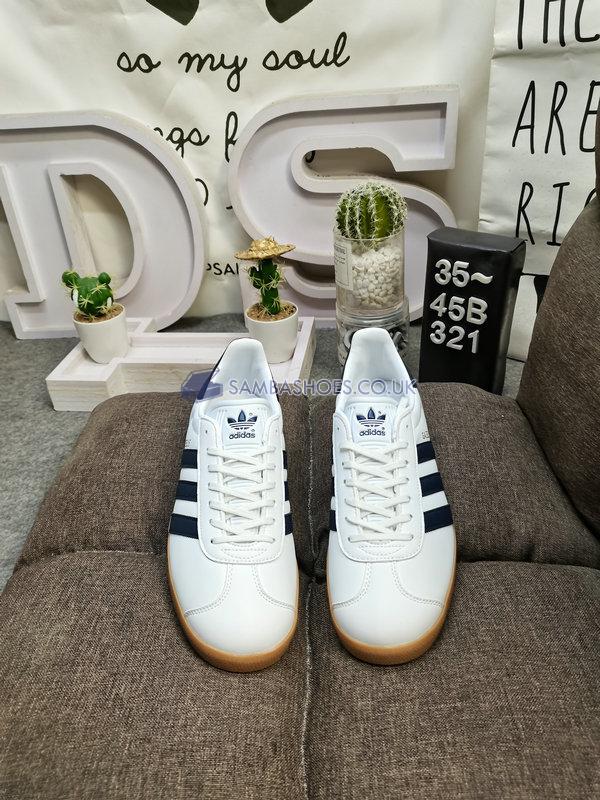 Adidas Gazelle Leather "Footwear White Navy Gum" - Footwear White/Navy/Gum - IG3507 Classic Originals Shoes