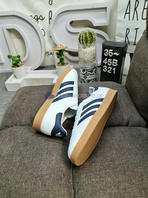 Adidas Gazelle Leather "Footwear White Navy Gum" - Footwear White/Navy/Gum - IG3507 Classic Originals Shoes