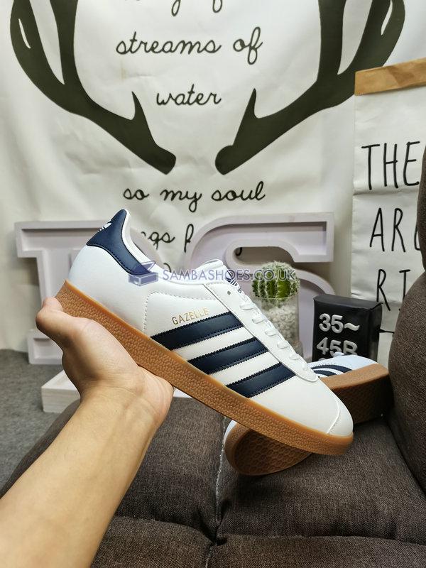 Adidas Gazelle Leather "Footwear White Navy Gum" - Footwear White/Navy/Gum - IG3507 Classic Originals Shoes