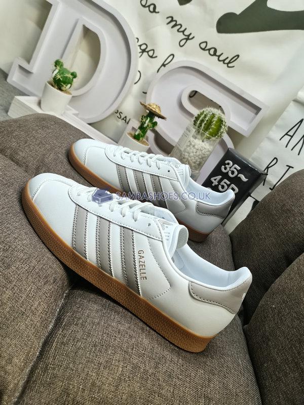 Adidas Gazelle Leather "White Grey Gum" - Footwear White/Grey/Gum - IG3508 Classic Originals Shoes