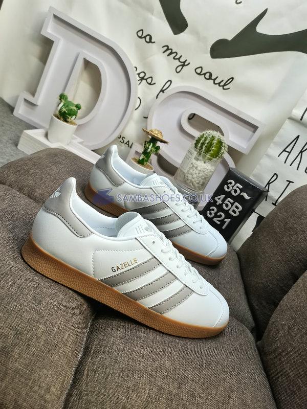 Adidas Gazelle Leather "White Grey Gum" - Footwear White/Grey/Gum - IG3508 Classic Originals Shoes