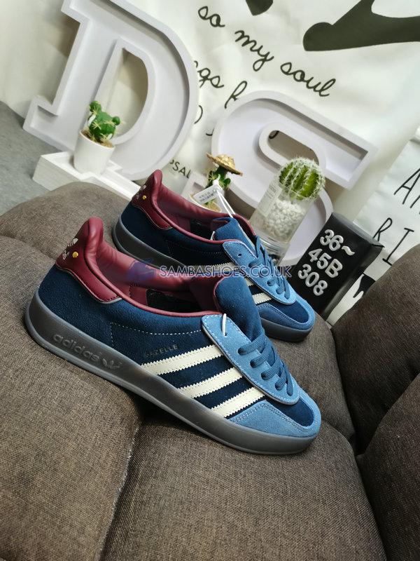 Adidas Gazelle Indoor "Crew Navy Burgundy" - Crew Navy/Gold Metallic/Off White - ID1008 Classic Originals Shoes