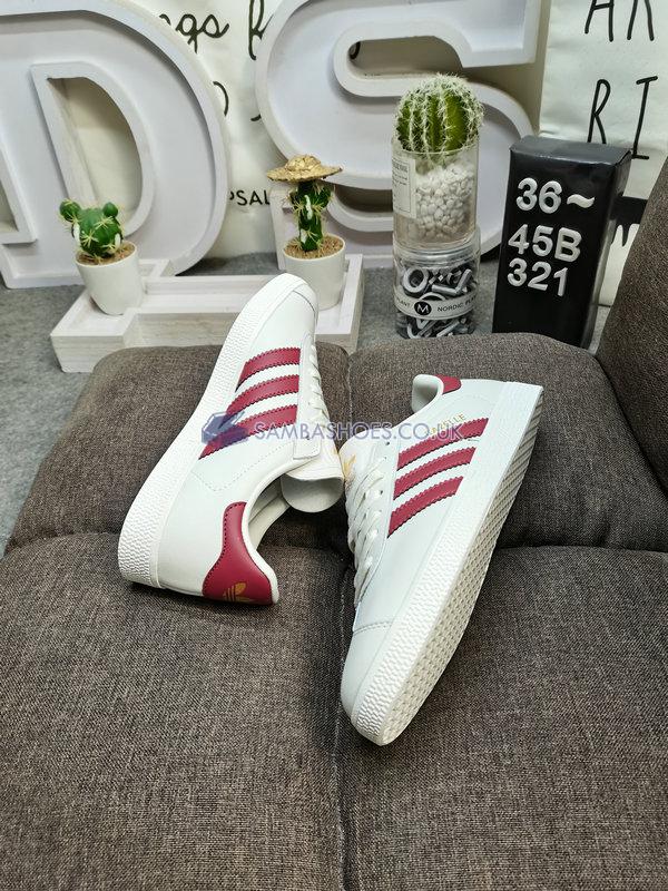 Adidas Gazelle Leather "Off-White Oxblood Red" - Off-White/Oxblood Red - CG7155 Classic Originals Shoes