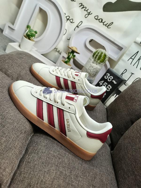 Adidas Gazelle Leather "National Team Retro Collection - Peru" - Off White/Team Power Red/Gum - ID3720 Classic Originals Shoes