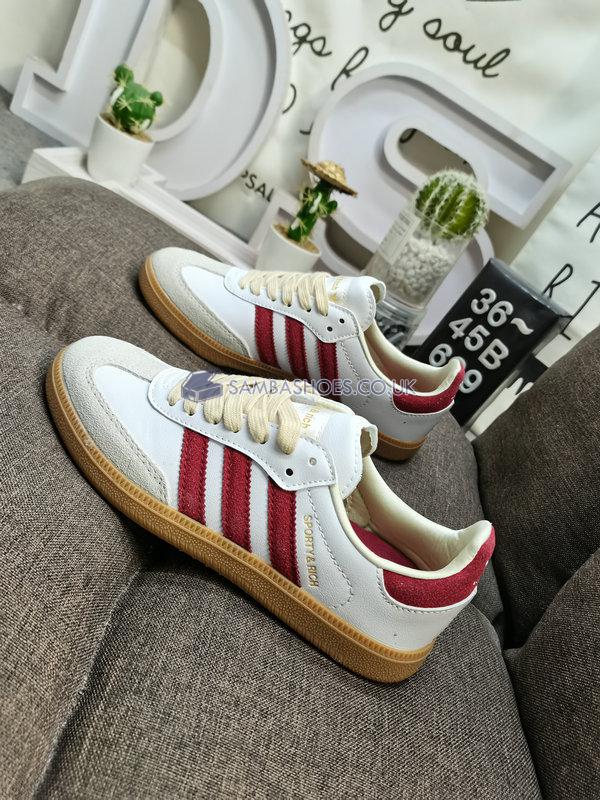 Sporty & Rich x Adidas Samba OG "White Core Burgundy" - Footwear White/Core Burgundy/Cloud White - IF5660 Classic Originals Shoes