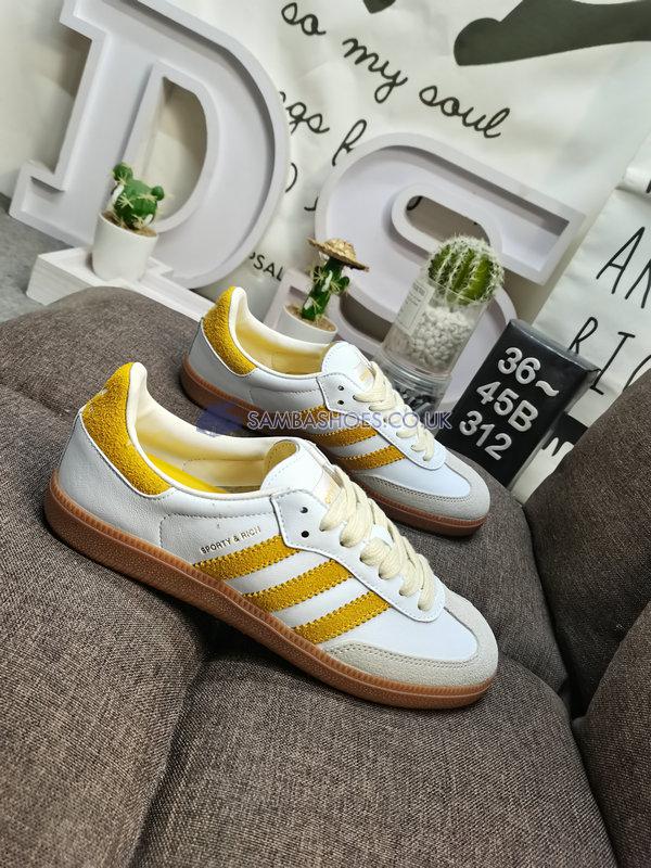 Sporty & Rich x Adidas Samba OG "White Bold Gold" - Cloud White/Bold Gold/Cream White - IF5661 Classic Originals Shoes