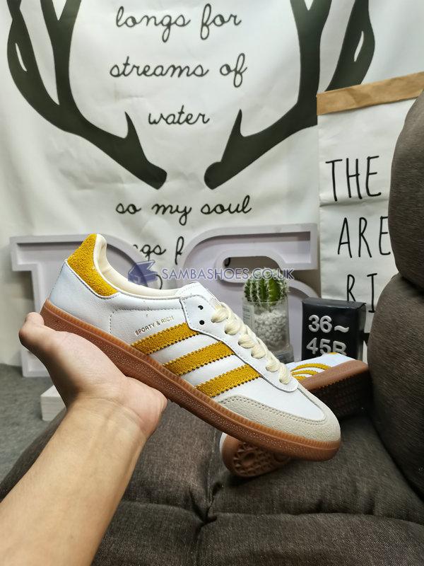 Sporty & Rich x Adidas Samba OG "White Bold Gold" - Cloud White/Bold Gold/Cream White - IF5661 Classic Originals Shoes