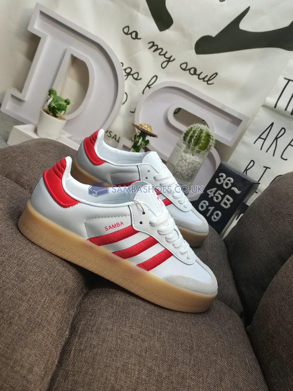 Adidas Sambae "White Scarlet Gum" - Cloud White/Better Scarlet/Cloud White - ID0438 Classic Originals Shoes