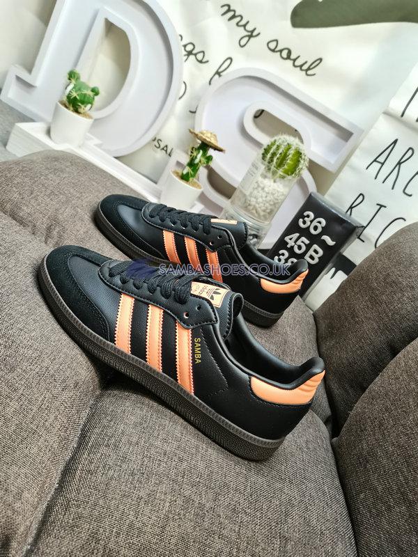 Adidas Samba OG "Black Orange" - Core Black/Hi-Res Orange/Gold Metallic - B75804 Classic Originals Shoes