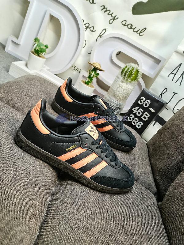 Adidas Samba OG "Black Orange" - Core Black/Hi-Res Orange/Gold Metallic - B75804 Classic Originals Shoes