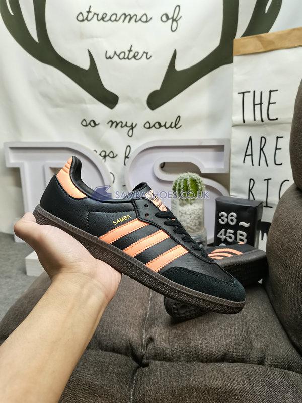 Adidas Samba OG "Black Orange" - Core Black/Hi-Res Orange/Gold Metallic - B75804 Classic Originals Shoes