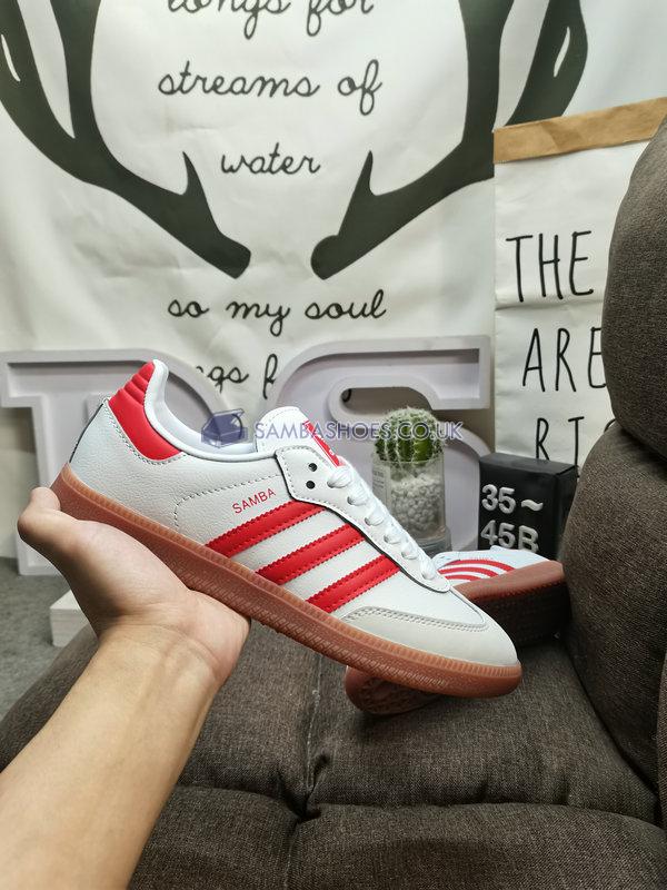 Adidas Samba OG "White Solar Red Gum" - Cloud White/Solar Red/Off White - IF6513 Classic Originals Shoes