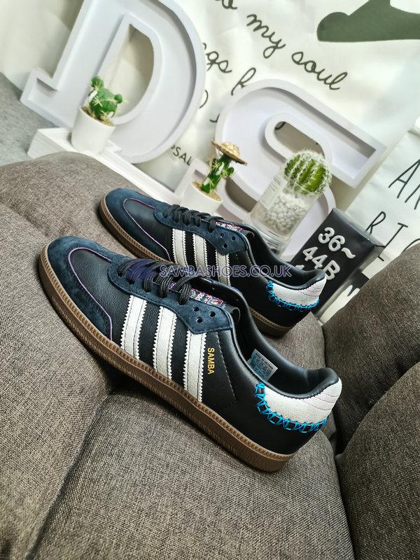 Fefei Ruan x Adidas Samba OG "Chinese New Year Pack - Black" - Core Black/Footwear White/Teal - ID1141 Classic Originals Shoes