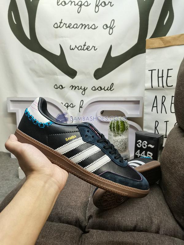 Fefei Ruan x Adidas Samba OG "Chinese New Year Pack - Black" - Core Black/Footwear White/Teal - ID1141 Classic Originals Shoes