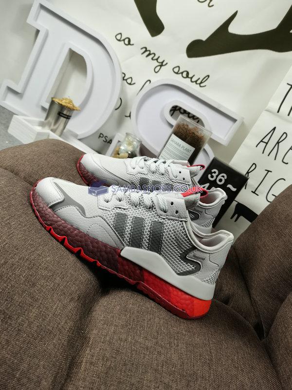 Adidas Tenis Nite Jogger "Grey Red" - Chalk White/Matte Silver/Grey Two - H01712 Classic Originals Shoes