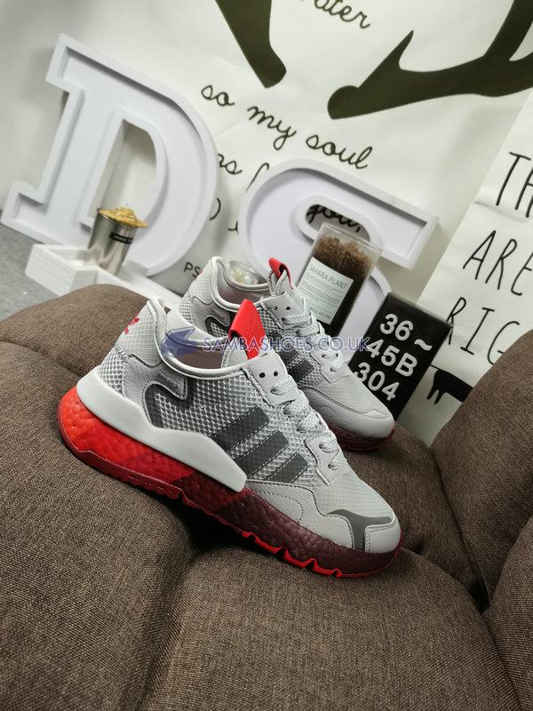 Adidas Tenis Nite Jogger "Grey Red" - Chalk White/Matte Silver/Grey Two - H01712 Classic Originals Shoes