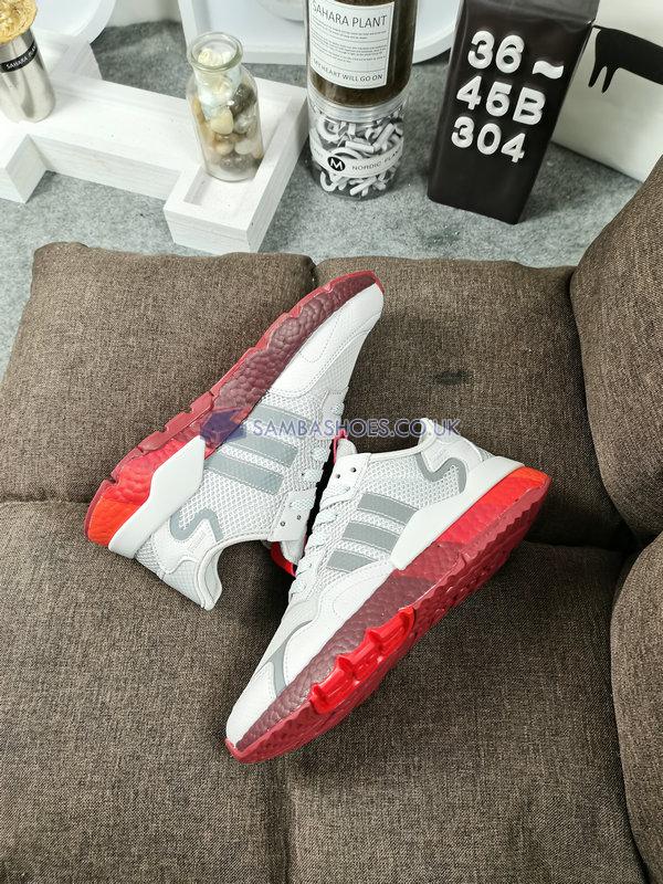 Adidas Tenis Nite Jogger "Grey Red" - Chalk White/Matte Silver/Grey Two - H01712 Classic Originals Shoes