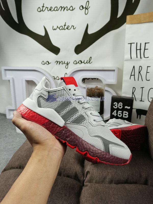 Adidas Tenis Nite Jogger "Grey Red" - Chalk White/Matte Silver/Grey Two - H01712 Classic Originals Shoes