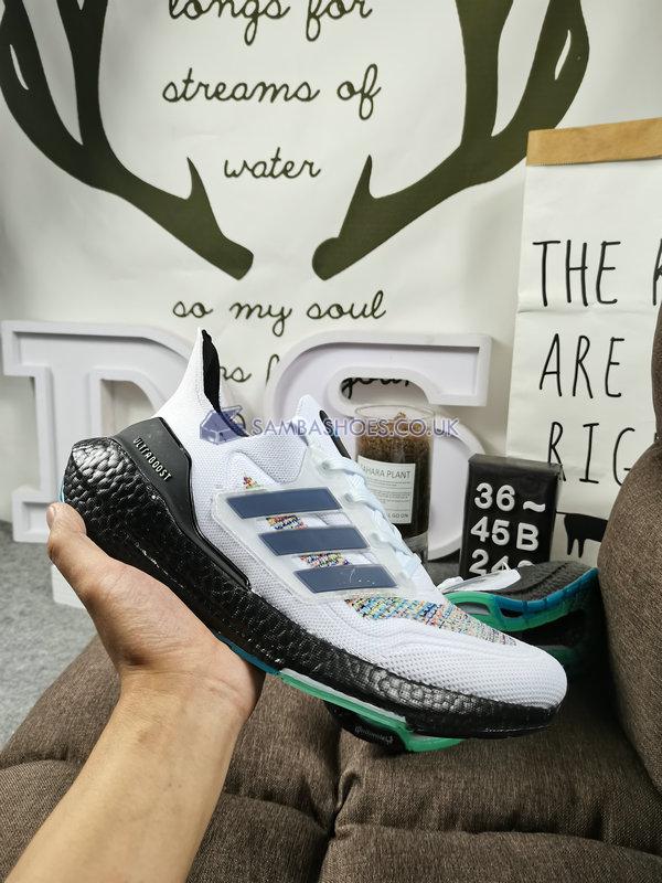 Adidas UltraBoost 21 "White Screaming Green" - Cloud White/Core Black/Screaming Green - GZ3194 Classic Running Shoes