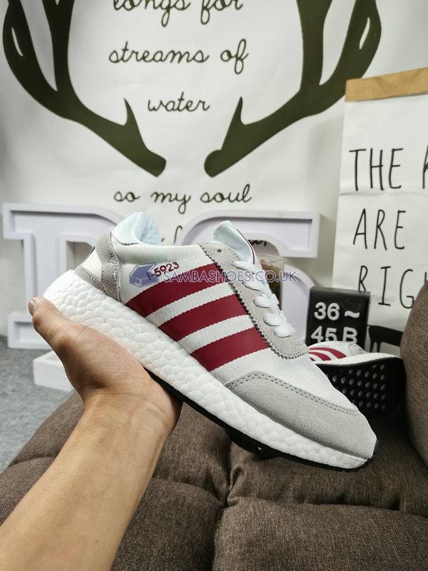 Adidas I-5923 "Grey Burgundy" - Cloud White/Collegiate Burgundy/Grey - D97231 Classic Originals Shoes