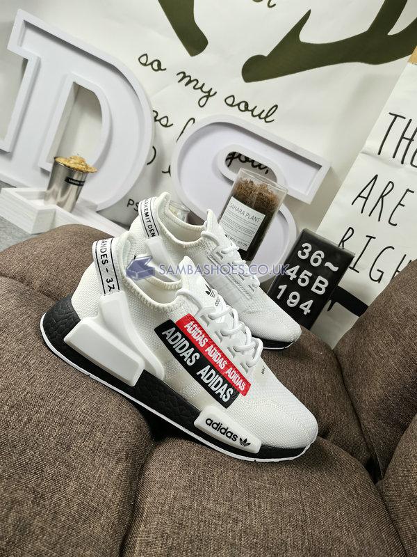 Adidas NMD_R1 V2 "Overbranded" - Cloud White/Core Black/Scarlet - H02537 Classic Originals Shoes