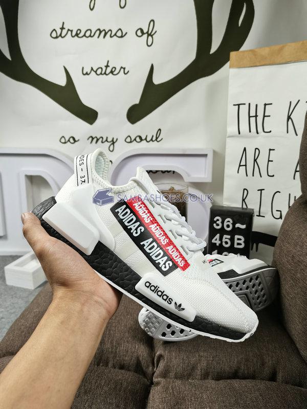 Adidas NMD_R1 V2 "Overbranded" - Cloud White/Core Black/Scarlet - H02537 Classic Originals Shoes