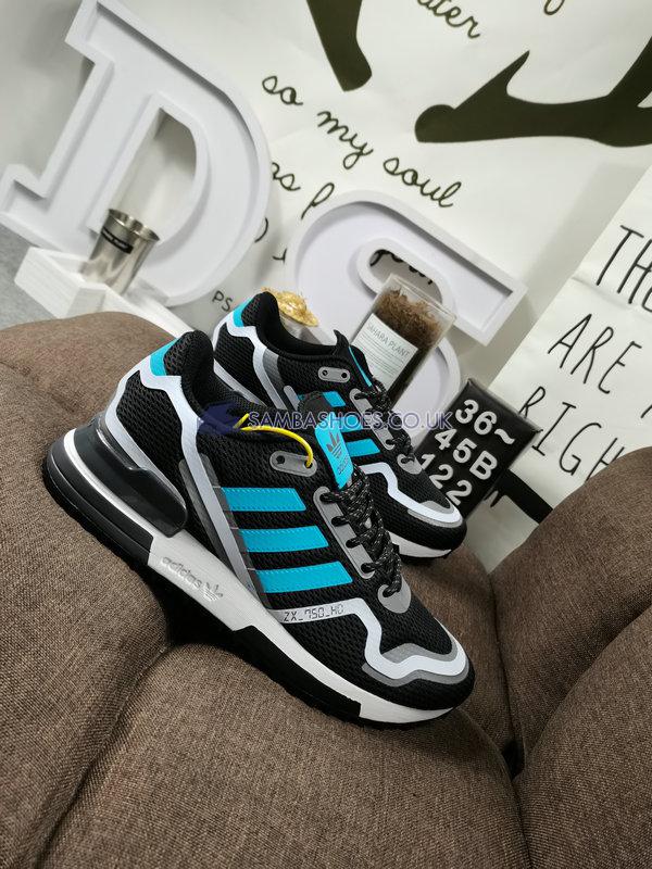 Adidas ZX 750 HD J "Bright Cyan" - Core Black/Bright Cyan/Grey Three - FV4609 Classic Originals Shoes