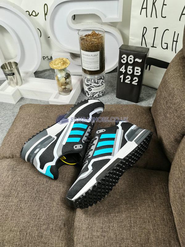 Adidas ZX 750 HD J "Bright Cyan" - Core Black/Bright Cyan/Grey Three - FV4609 Classic Originals Shoes