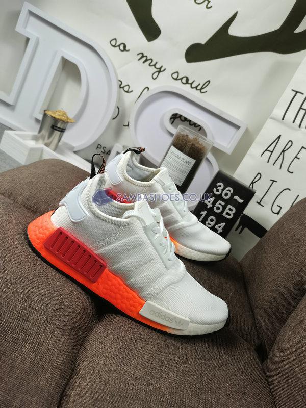 Adidas NMD_R1 J "Fading Glitch - White Solar Red" - Cloud White/Core Black/Solar Red - EF5860 Classic Originals Shoes