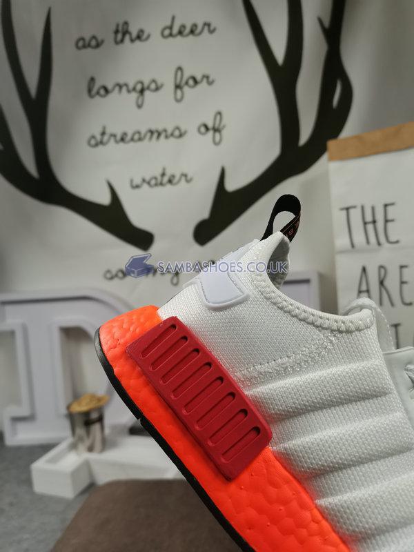 Adidas NMD_R1 J "Fading Glitch - White Solar Red" - Cloud White/Core Black/Solar Red - EF5860 Classic Originals Shoes