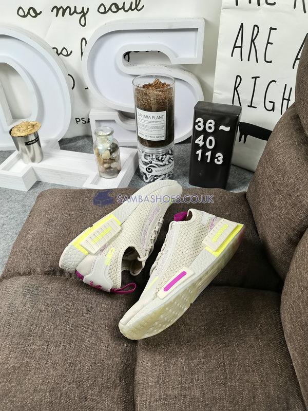 Adidas Wmns NMD_R1 Spectoo "Aluminum" - Aluminum/Hi-Res Yellow/Vivid Pink - FX6935 Classic Originals Shoes