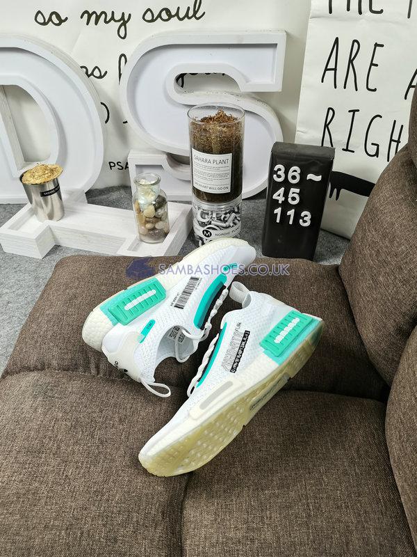 Adidas NMD_R1 Spectoo "White Cyan" - White Cyan/Green - FZ3628 Classic Originals Shoes