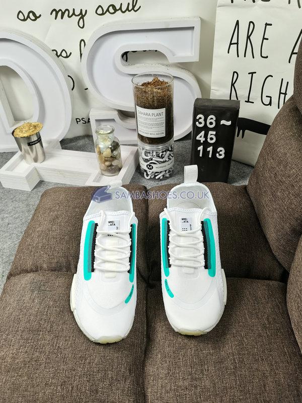 Adidas NMD_R1 Spectoo "White Cyan" - White Cyan/Green - FZ3628 Classic Originals Shoes