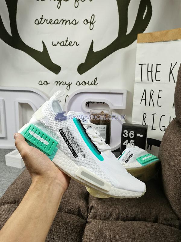 Adidas NMD_R1 Spectoo "White Cyan" - White Cyan/Green - FZ3628 Classic Originals Shoes