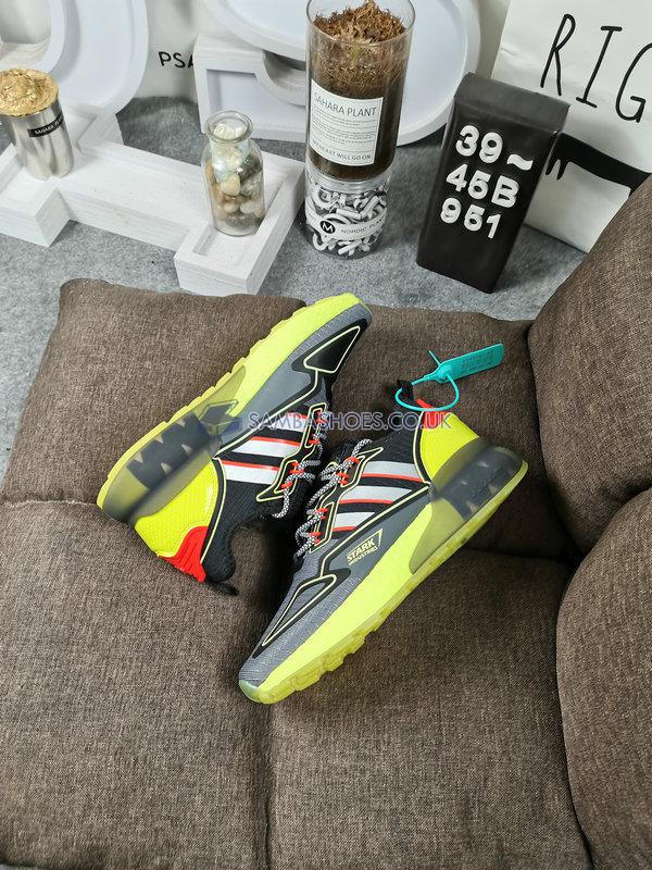 Marvel x Adidas ZX 2K Boost "Stark Industries - Black Solar Yellow" - Grey Five/Silver Metallic/Core Black - H02559 Classic Originals Shoes