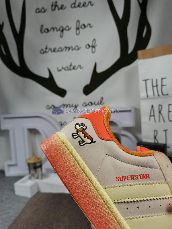 Melting Sadness x Adidas Superstar "Hotdog" - Ecru Tint/Easy Yellow/Super Orange - FZ5256 Classic Originals Shoes