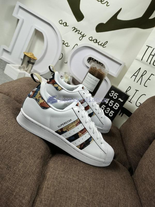 Adidas Superstar "White Savanna Camo" - Cloud White/Wild Brown/Savanna - GV9698 Classic Originals Shoes