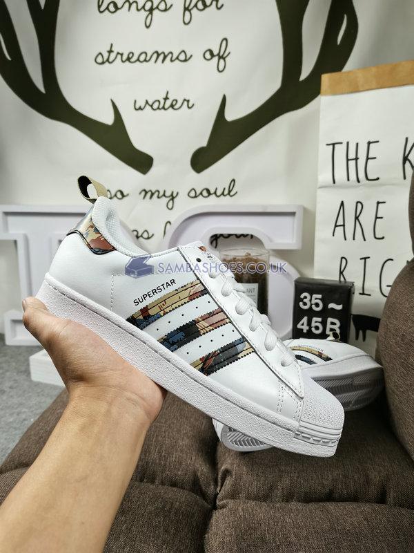 Adidas Superstar "White Savanna Camo" - Cloud White/Wild Brown/Savanna - GV9698 Classic Originals Shoes