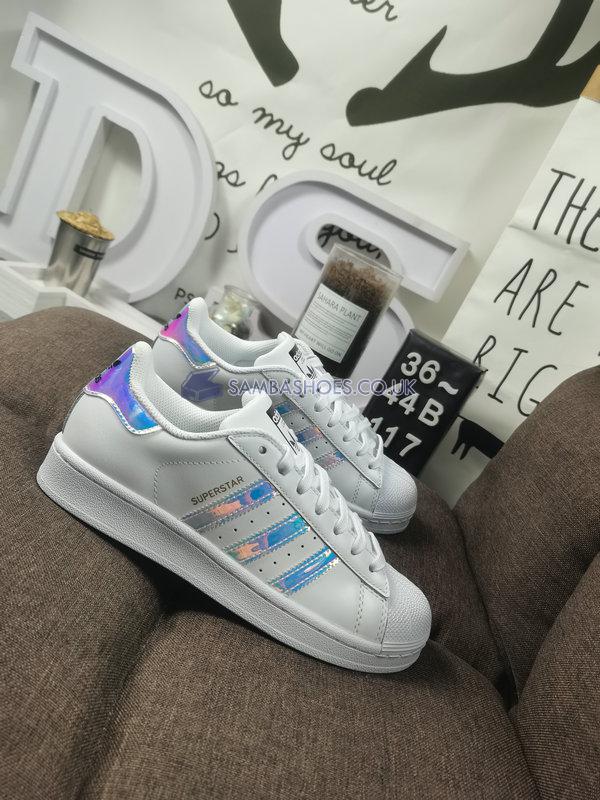 Adidas Superstar J "Iridescent" - Footwear White/Footwear White/Metallic Silver - AQ6278 Classic Originals Shoes